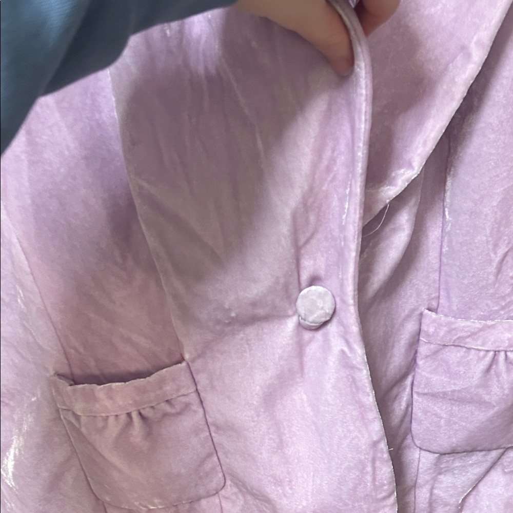Purple Velvet Women's Blazer - Picture 3 of 3